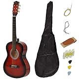 HOMCOM 36' Akustikgitarren-Set mit einfachen Saiten, Plektren und...