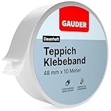 GAUDER Teppichklebeband (10 m) | Klebeband für Bodenbeläge, Treppenstufen...