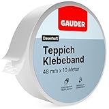 GAUDER Teppichklebeband (10 m) | Klebeband für Bodenbeläge, Treppenstufen...