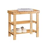 SoBuy Schuhregal Sitzbank Schuhbank aus hochwertigem Bambus mit 2 Jahren...