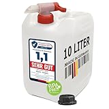 plasteo® 10 Liter Getränke- Wasserkanister Natur mit Hahn und...