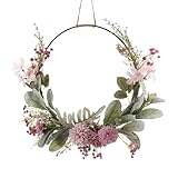 JIEBWCHA Frühlingskranz Metallring, Metallring Hochzeit Blumenkranz Deko,...