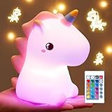 Nachtlicht Kinder, 16 Farben 5 Helligkeit Unicorn Nachtlicht Baby...
