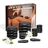 Hot Stones Massage Steine Set, 24 Stück Massagesteine aus Basalt Heiße...