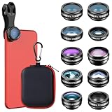 Auricase 10-in-1 Universal Handy Kamera objektiv, Handy objektiv Set, makro...