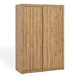 Schiebetürenschrank BONO 150 Weiß 2-türig (Eiche Artisan)