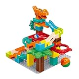 Kugelbahn Bausteine Spielzeug, 90 pcs Kinder STEM Murmelbahn Spielzeug...
