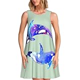 Orca Killer Whale Print Praktische Damen ärmellose Kleider mit...