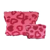 Fyrdyn Kosmetiktasche | 2-teilige kuschelige Plüschherz Reise...