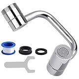 Yuio Wasserhahn Aufsatz Schwenkbar, 1080° Drehbarer Multifunktionaler...