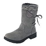 Schneestiefel Damen Wasserdicht Gefüttert,rutschfest Plateau Boots warme...