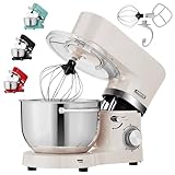 Arebos Küchenmaschine 1500W Creme | Knetmaschine mit 2x...