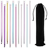 11 Stück Tunesische Häkelnadeln Set, Leicht Tunesische Häkelnadeln Set,...