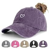 HeyCaps Pferdeschwanz Baseball Cap Damen Verstellbare Baseballkappe Vintage...
