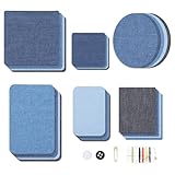 30 Stück Jeans Flicken zum Aufbügeln, 5 Farben Bügelflicken 6 Größen...