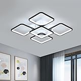 Comely LED Deckenleuchte, 5 Quadratisches Deckenlampe Schwarz...