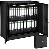 tectake® Aktenschrank abschließbar, Metallschrank mit...