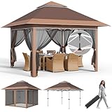 JUMMICO Pop Up Pavillon 3,24x3,24 Wasserdicht Stabil Winterfest mit 4...