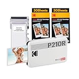 KODAK Mini 2 Retro 4PASS Mobiler Fotodrucker (5,3x8,6cm)- Paket met 68...