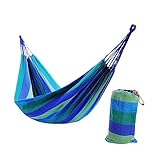 Milisten 1 Stück Hängematte Outdoor Dickem Canvas Blau mit Bindeseilen...