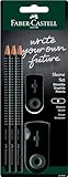 FABER-CASTELL 217059 - Bleistifte Set Sleeve, mit Spitzer, Radiergummi und...