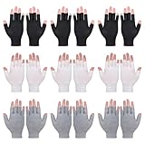 9 Paar Baumwollhandschuhe Fingerlos Fingerlose Baumwollhandschuhe...