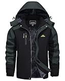 KEFITEVD Skijacke Herren Winter Arbeitsjacke Wasserdicht Winterjacke mit...