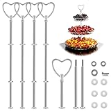 4 Pack Etageren Stangen Set, Herz Metallstangen, Mittige perforierte...