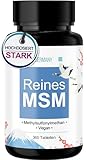 MSM Vegan 2000mg + 365 laborgeprüfte Tabletten [HOCHDOSIERT] Kompakteres...