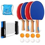 Tischtennisschläger Set Profi, Tischtennis Set mit 4 Schläger,...