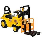 HOMCOM Traktor für Kinder von 3-4 Jahren mit Gabelstapler, Knopf für...