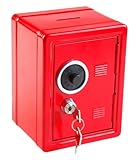 Idena 50035 - Spartresor, 120 x 100 x 160 mm, rot, mit Schlüssel und...