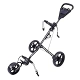 WOQLIBE 3-Rad-Golf-Schiebewagen,Golf Trolley,Faltbarer Golftrolley mit...