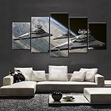 ANIMNARUT Hd 5 Stück Leinwand Kunst Gedruckt Star Wars Space 5-Teiliges...