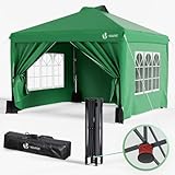 VOUNOT Pavillon 3x3m Wasserdicht Stabil Winterfest, Pop Up Faltpavillon mit...
