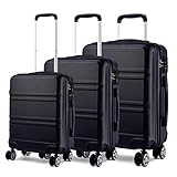KONO Reisekoffer Set 3 Teilig Hartschale Koffer Set mit 4 Rollen und TSA...