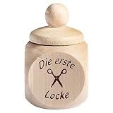 Chinchilla® Erste-Locke-Dose mit Aufdruck aus Ahornholz 3 נ3 cm | für...