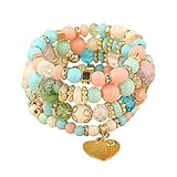 Stapelbare Perlenarmbänder für Damen und Herren, mehrlagiges Armband-Set,...