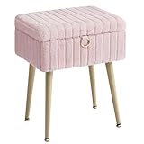 SONGMICS Schminktisch-Stuhl, Hocker mit Stauraum, Schminkhocker,...