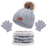Set aus Schal, Mütze, Handschuhen, Mütze, Schals, Strick, Hut und...
