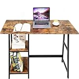 FurnitureR McGhee Vintage Brown Computertisch mit Regalen, Schreibtisch,...