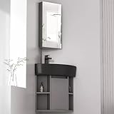 Eckwaschbecken, Wandmontage, schwimmend, Keramik, Waschtisch mit...