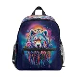 Niedlicher Kleinkind-Rucksack, Mini-Reisetasche, Traumfänger, Wolf, für...