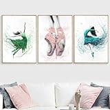 KEMEIQI Leinwandgemälde, Wandkunst, Drucke, abstrakte Ballerina-Tanz,...