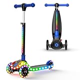Kidscoter 3-Rad Tretroller mit LED-Beleuchtung, Höhenverstellbar &...