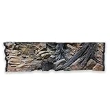ZooPaul Aquarium Rückwand 3D 150x50cm Terrarium Hintergrund Fels Stein...