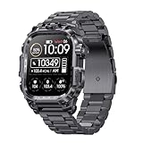 Smartwatch Herren Taschenlampe Sportuhr mit Blutdruckmessung Pulsmesser...