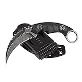 Knivedc Karambit Messer Feststehende Klinge mit Kydexscheide, 440C Stahl...