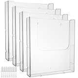 VIDETOL 4 Stück Acryl Wandprospekthalter A4, 225 x 41 x 251 mm...