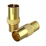 RedStar24 SAT Adapter Vergoldet - F-Kupplung auf Koax-Stecker & Buchse IEC,...